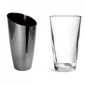 Gunmetal Black Plated Boston Cocktail Shaker With Slanted Mouth