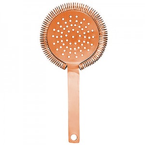 Copper Plated Round Head Strainer With Straight Handle