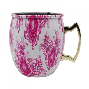 Pink Peony Curved Moscow Mule Mug 550ml