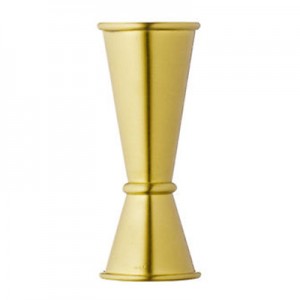 Gold Plated Banded Double Jigger 25/50ml