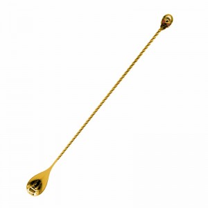 Gold Plated Skull Bar Spoon 430mm
