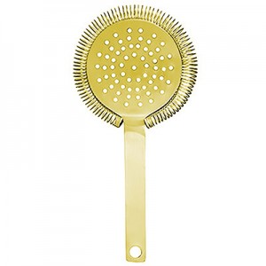 Gold Plated Round Head Strainer With Straight Handle
