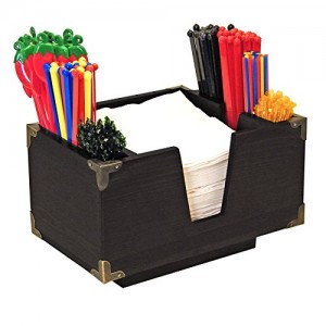 Wooden Bar Caddy With Base – Black Wood