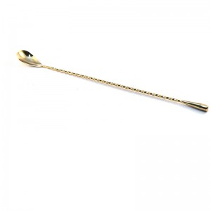 Gold Plated Bar Spoon With Fork 300mm