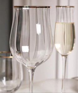 Baroque Gold Rim Wine Glass 400ml