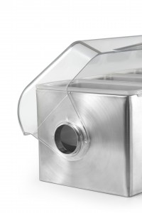 Deluxe Stainless Steel Condiment Holder With Rolling Top 5 compartment