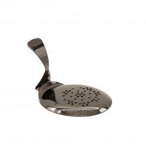 Gunmetal Black Plated Julep Strainer With Bended Handle