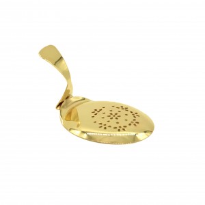 Gold Plated Julep Strainer With Bended Handle