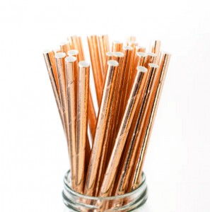 Copper Paper Straw 8 Inch