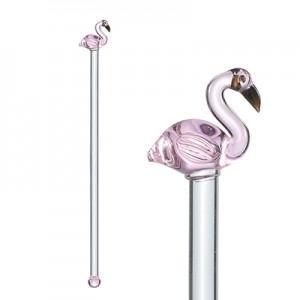 Glass Flamingo Stirrer 19.2cm