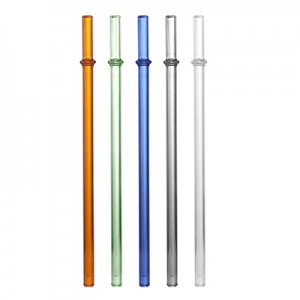 Glass Straight Straw 20cm – Clear/Grey/Amber/Green/Blue