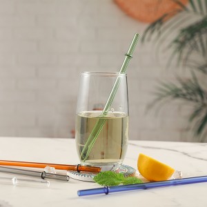Glass Straight Straw 20cm – Clear/Grey/Amber/Green/Blue