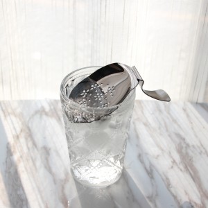 Gunmetal Black Plated Julep Strainer With Bended Handle