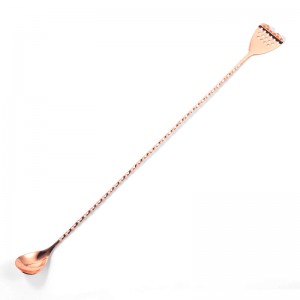 Copper Plated Bar Spoon With Strainer Tail