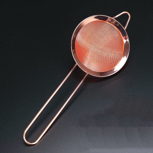 Copper Plated Conical Strainer With Twinbridge Handle