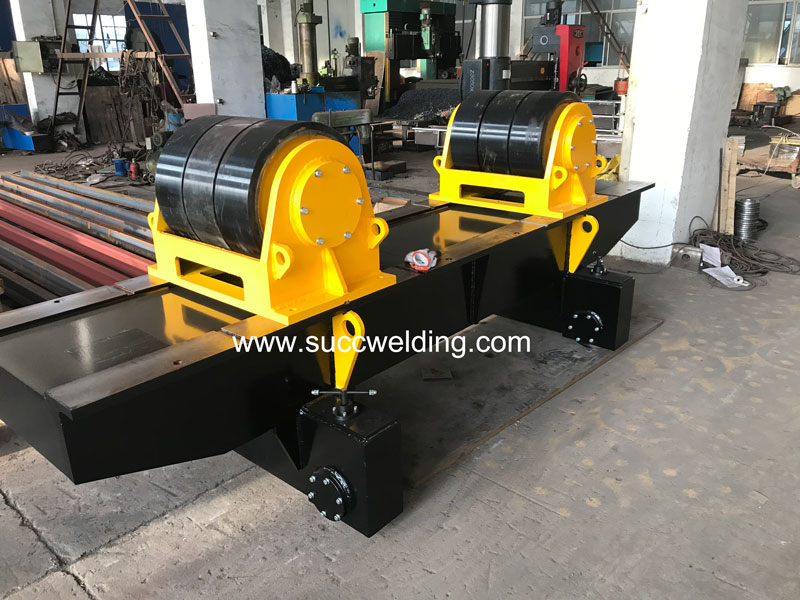 160T Welding Conventional Pipe Rollers Rotator With PU With Bolt Adjustment
