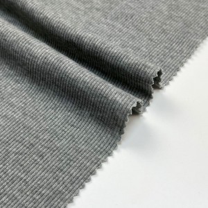 Suerte textile – tissu jersey tricoté à côtes épaisses, personnalisé, gris, vente en gros, pour vêtement