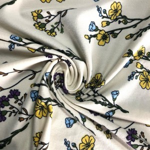 Suerte textile custom digital printed dbp double brushed polyester spandex fabric for dress