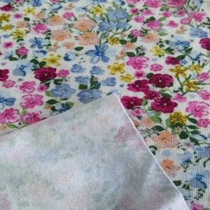Suerte textile floral design lycra cotton bamboo and spandex fabric by the yard