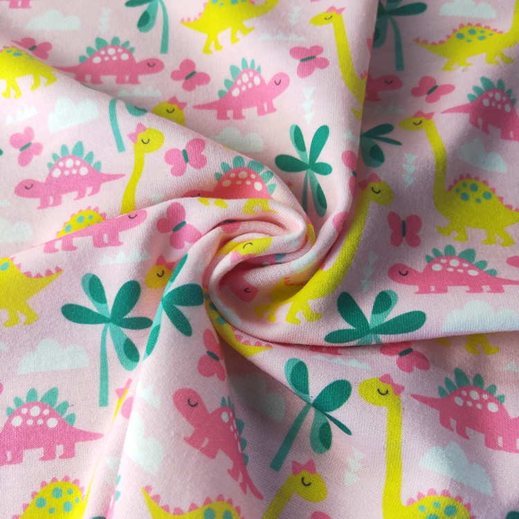 Suerte textile polyester custom flower printed french terry knit fabric for hoodiesesigns digital printing french terry bamboo cotton fabric by the yard for cloth