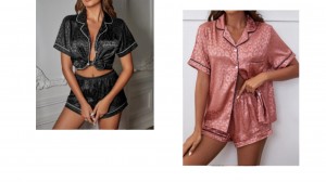 Womens Pajamas Set Short Sleeve Top and Shorts Two-Piece Sleepwear Nightgown
