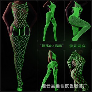 Fluorescent Fishnet Bodystocking Hollow out Mesh Bodystocking for performance or festival