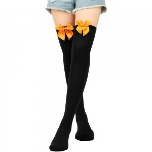 Colorful Long Socks bow-knot Over Knee Socks Sexy long leg warmers for Women Pantyhose