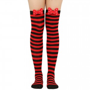 Christmas Cotton pantyhose Bowknot Cute Funny warm socks