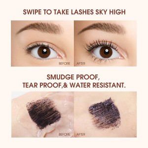 Black Mascara Lengthens Eyelashes Waterproof Long-lasting 4D Silk Fiber Mascara Lash Extension Cosmetics Makeup-1015