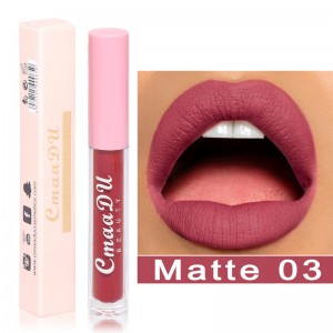 Matte Lip Glaze Long-lasting No-stick Cup Lip Gloss Waterproof Velvet Lipgloss 5ZCC