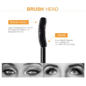 3D Mascara Lengthening Black Lash Eyelash Extension Eye Lashes Brush Beauty Makeup Long-wearing Gold Color Mascara-9981