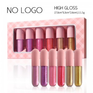 Wholesale No Logo 6-color Lip Gloss Lipstick Set Matte Nourishing Moisturizing Lasting Waterproof Lip Gloss Cosmetic-CY-W6-001