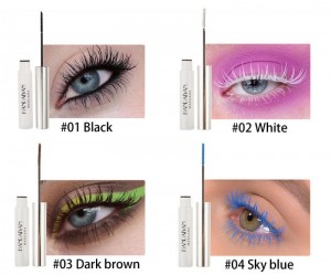 Color mascara for long-lasting multi-color eye makeup without smudging and lengthening mascara