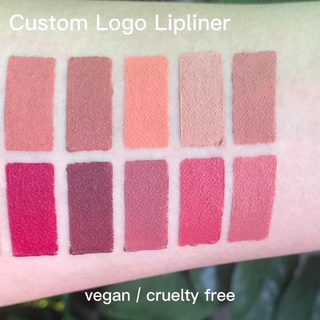 private label custom vegan cruelty free lipliner pencil creamy dark brown nude lip liner