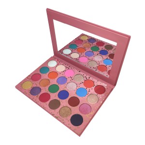 custom logo pink palette eyeshadow glitter pigment high quality makeup cosmetic eyeshadow palette