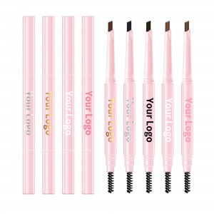 wholesale private label no logo pink eye brow pen high pigmented waterproof 5 colors eyebrow pencil