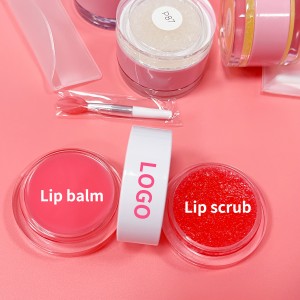 Private label custom logo 2 in 1 lips balm lip scrub vegan makeup lip scrub