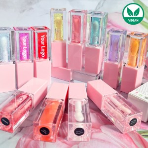 Wholesale low MOQ high quality lip gloss flavouring oil private label fruit watermelon clear vegan pink lip oil