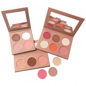 Hot Selling Face makeup blusher and highlighter 2 in one white cardboard blush palette