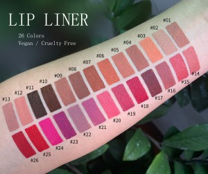 private label custom vegan cruelty free lipliner pencil creamy dark brown nude lip liner
