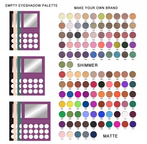 Private label shimmer matte 9 colors eye shadow palette