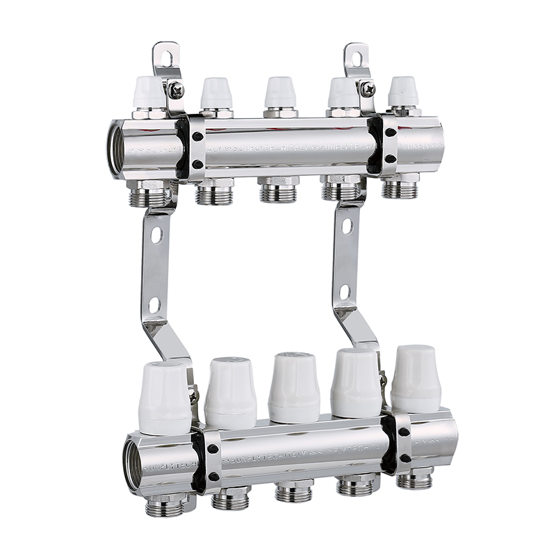Brass Manifold With Flow Meter Drain Valve And Ball Valve