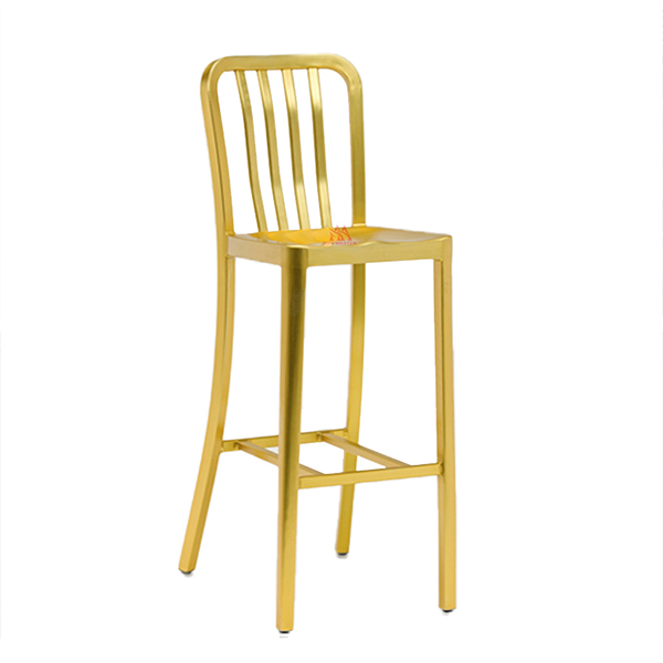 Cheap PriceList for  Outdoor Dining Chairs  - Aluminum barstool Retro Bar Leisure Facilities Aluminum Steel Dining Sidechair Distress Outdoor Handrails Metal Golden Metal Chair Stool Furniture ...