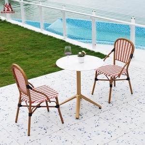 And Table Set Outdoor Cane Rattan Furniture Patio Dining Garden Comfortable Stacking Aluminum for Fabric Set Good Sale High Quality 2 Chiars
