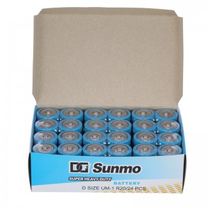 OEM Customized China Manufacture Durata R20 D Size Extra Heavy Duty Zinc Carbon Dry Cell Battery of Sp2-12 Count#9