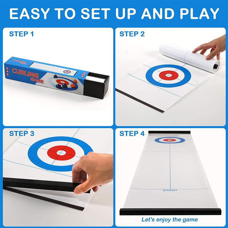 SSC002 Table Top Curling Game for Adults, Kids and Family
