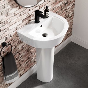 Ceramic bathroom vanity pedestal basin