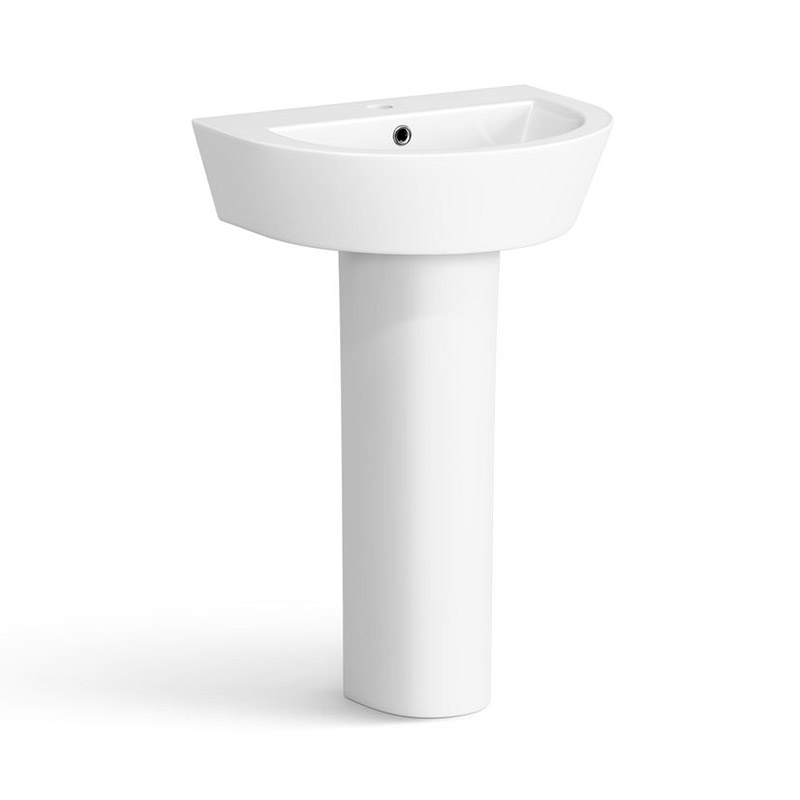 Ceramic bathroom vanity pedestal basin