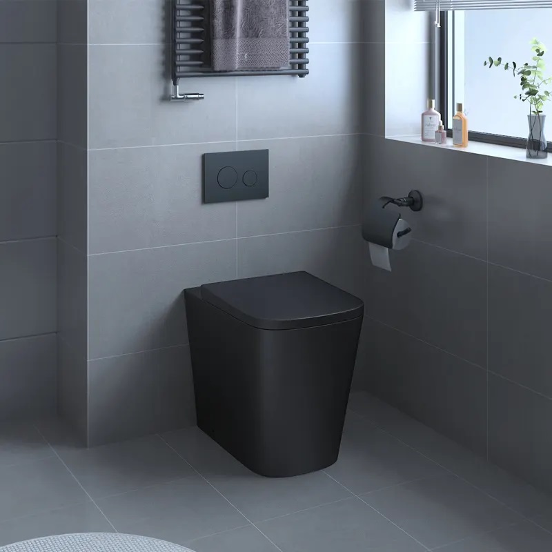one piece square tankeless p trap dual flush luxury ceramic matt black color piss bowl bathroom wc toilet