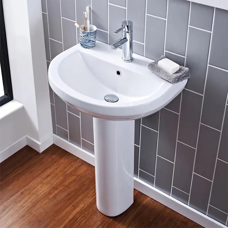 Good sale commercial hand wash basin sink bathroom unique wash basin ceramic column round white modern lavabos pedestal basin